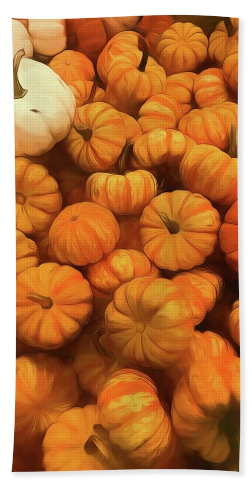 Pumpkins Tiny Gourds Pile - Beach Towel