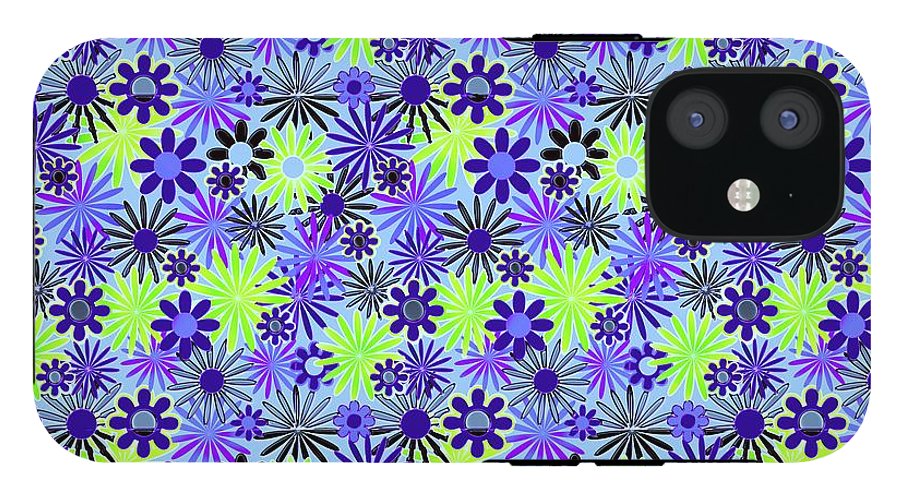 Purple and Green Daisies Variation 4 - Phone Case