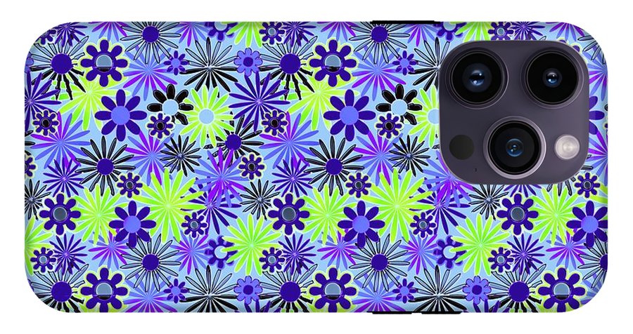 Purple and Green Daisies Variation 4 - Phone Case