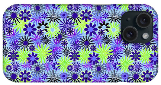 Purple and Green Daisies Variation 4 - Phone Case