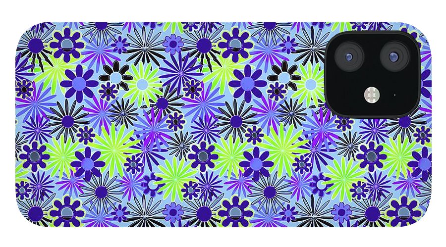 Purple and Green Daisies Variation 4 - Phone Case