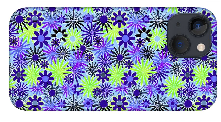 Purple and Green Daisies Variation 4 - Phone Case