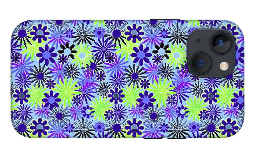 Purple and Green Daisies Variation 4 - Phone Case
