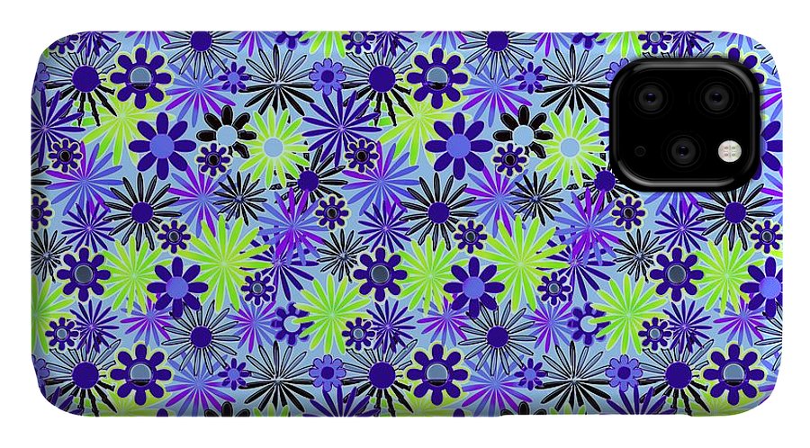 Purple and Green Daisies Variation 4 - Phone Case