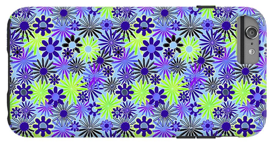 Purple and Green Daisies Variation 4 - Phone Case