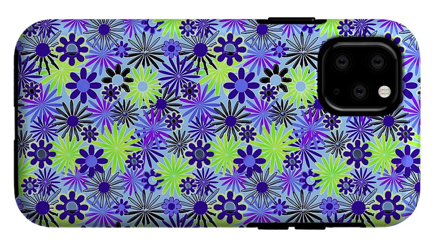 Purple and Green Daisies Variation 4 - Phone Case
