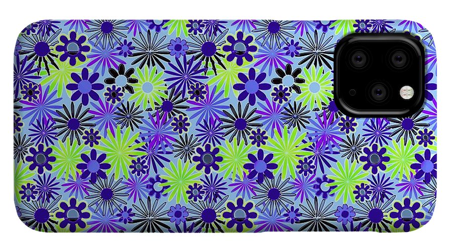 Purple and Green Daisies Variation 4 - Phone Case