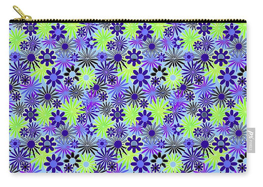 Purple and Green Daisies Variation 4 - Carry-All Pouch