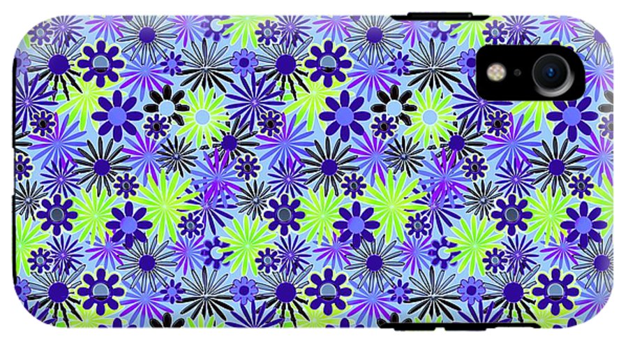 Purple and Green Daisies Variation 4 - Phone Case