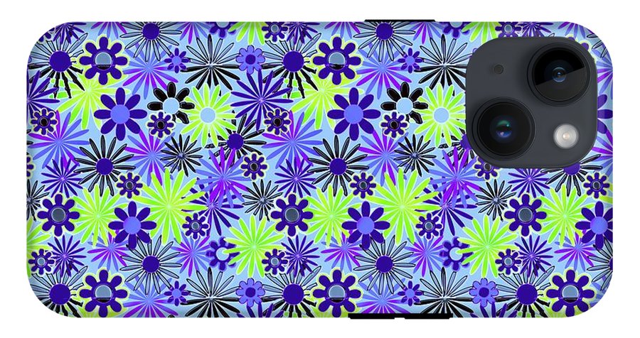 Purple and Green Daisies Variation 4 - Phone Case