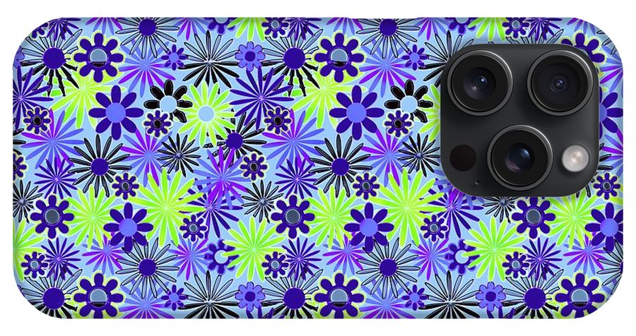 Purple and Green Daisies Variation 4 - Phone Case