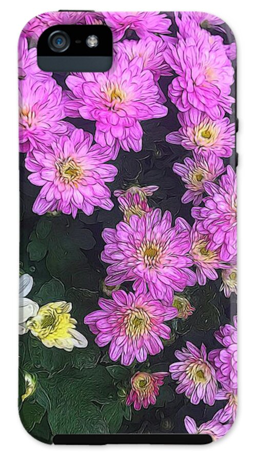 Purple Fall Mums - Phone Case