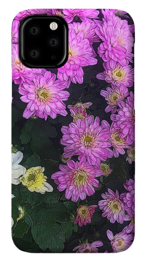 Purple Fall Mums - Phone Case