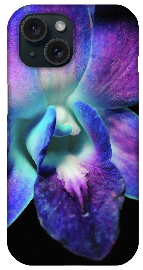 Purple Orchid Close up on Black - Phone Case
