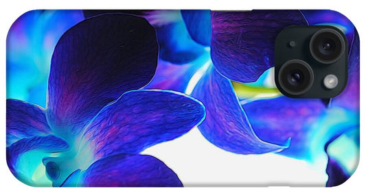 Purple Orchids On White Close Up - Phone Case