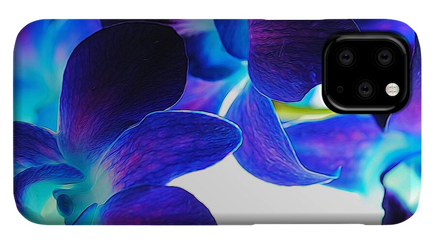 Purple Orchids On White Close Up - Phone Case