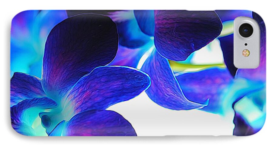 Purple Orchids On White Close Up - Phone Case
