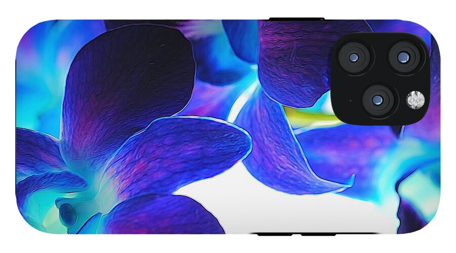 Purple Orchids On White Close Up - Phone Case