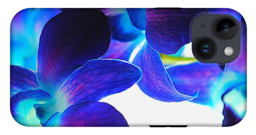 Purple Orchids On White Close Up - Phone Case