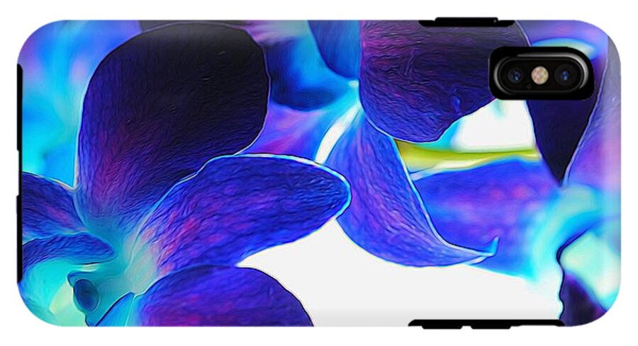 Purple Orchids On White Close Up - Phone Case