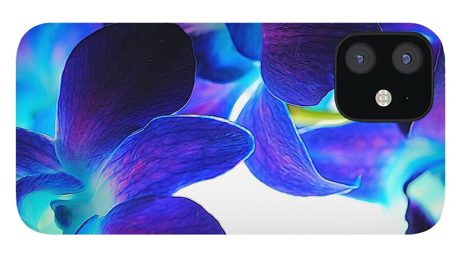 Purple Orchids On White Close Up - Phone Case