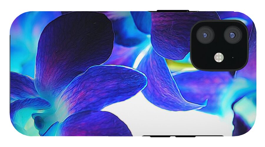 Purple Orchids On White Close Up - Phone Case