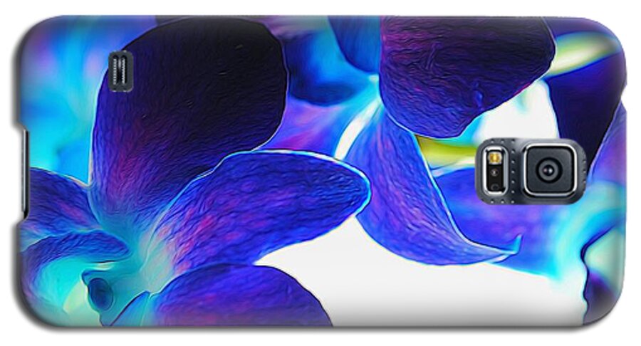 Purple Orchids On White Close Up - Phone Case
