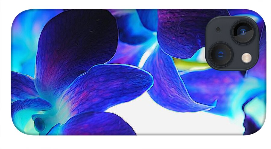 Purple Orchids On White Close Up - Phone Case