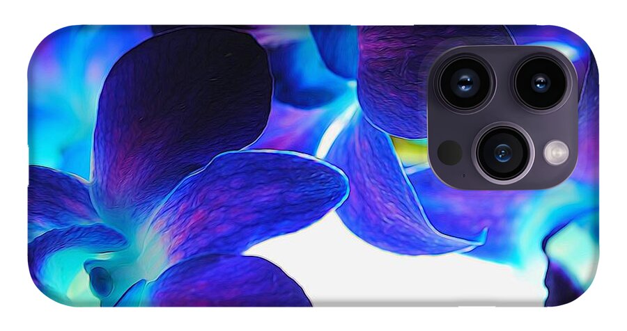 Purple Orchids On White Close Up - Phone Case