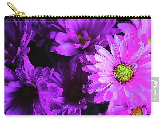 Purple Summer Daisies - Carry-All Pouch
