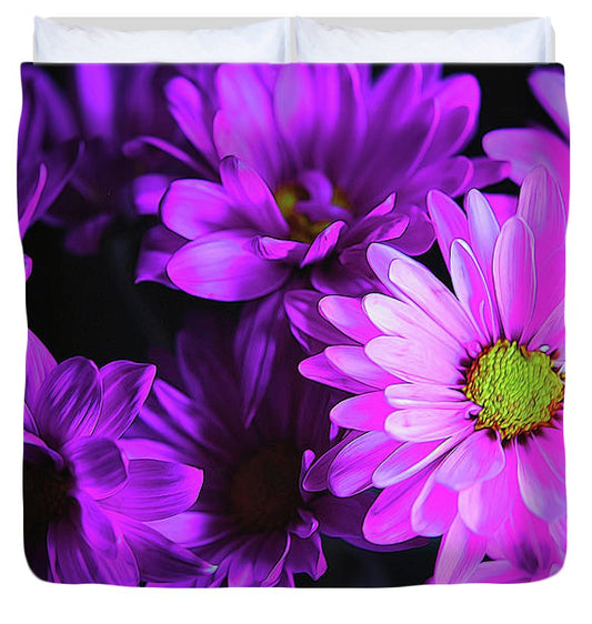 Purple Summer Daisies - Duvet Cover