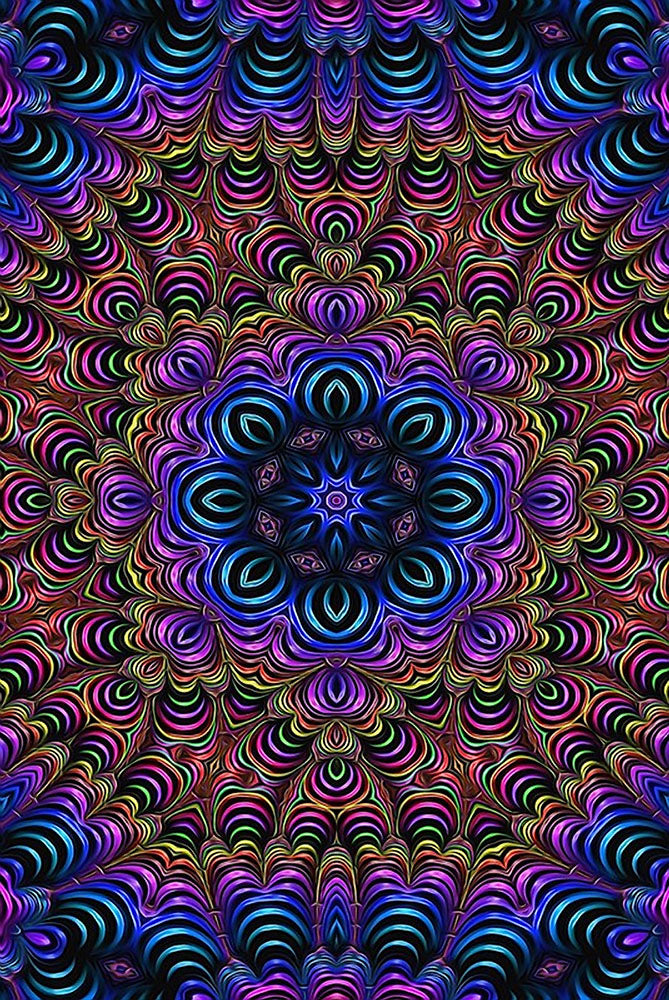 Purple Rainbow Curling Kaleidoscope Digital Image Download