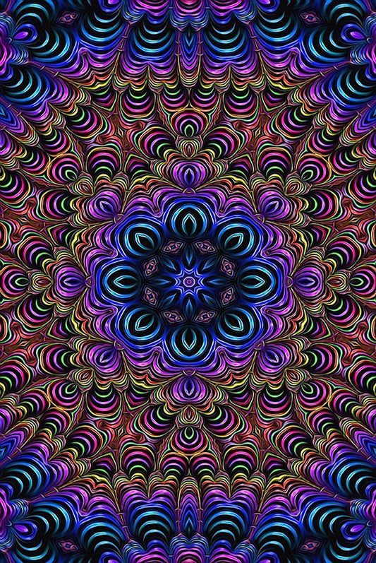 Purple Rainbow Curling Kaleidoscope Digital Image Download
