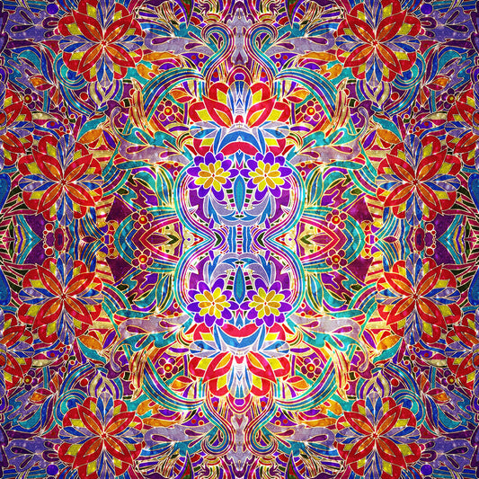 Purple Red Gold Floral Digital Image Download