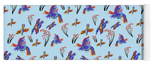 Rainbow Birds Pattern - Yoga Mat