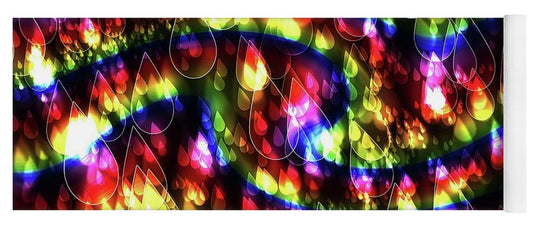 Rainbow Bokeh Raindrops - Yoga Mat