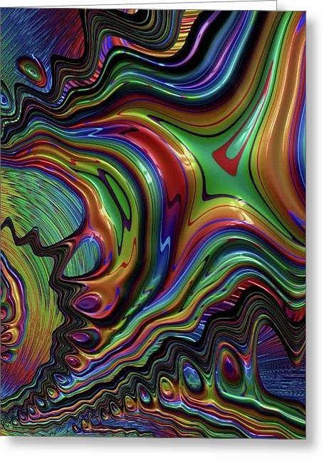 Rainbow Liquid Fractal - Greeting Card