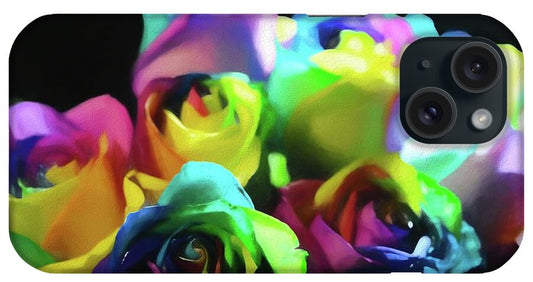 Rainbow Roses Watercolor - Phone Case