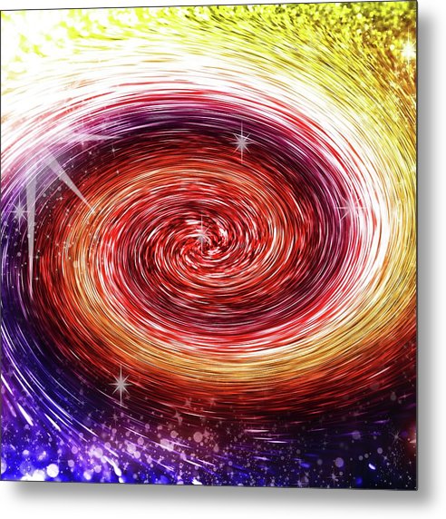 Rainbow Sparkle Swirl - Metal Print