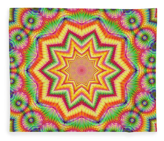 Rainbow Star Fractal Kaleidoscope - Blanket