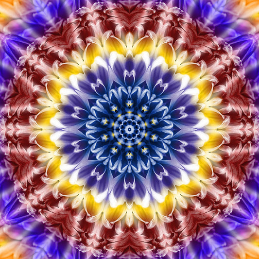 Rainbow Flower Kaleidoscope Digital Image Download