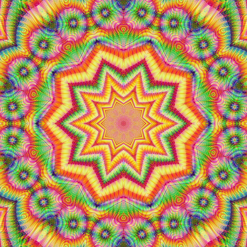 Rainbow Fractal Kaleidoscope Digital Image Download