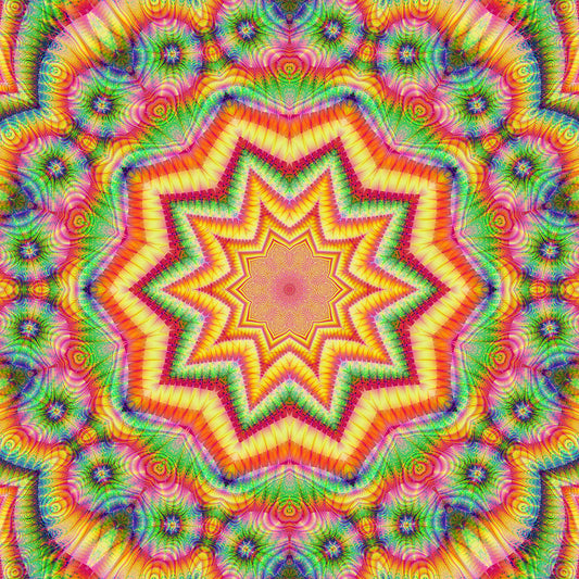 Rainbow Fractal Kaleidoscope Digital Image Download