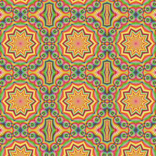 Rainbow Star Fractal Kaleidoscope Digital Image Download