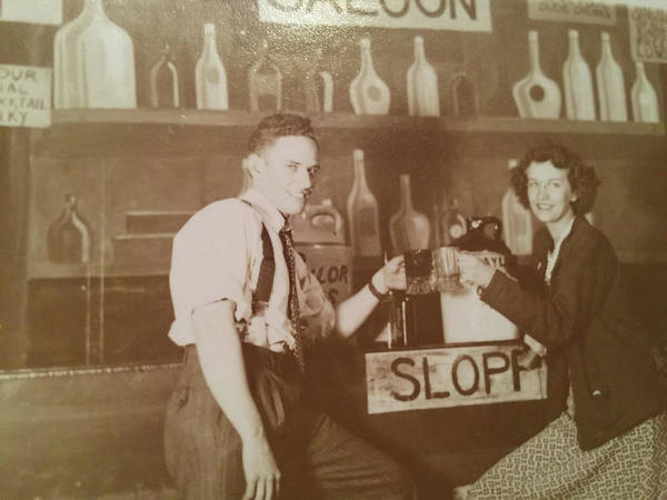 Ray and Shirl At A Bar - Art Print