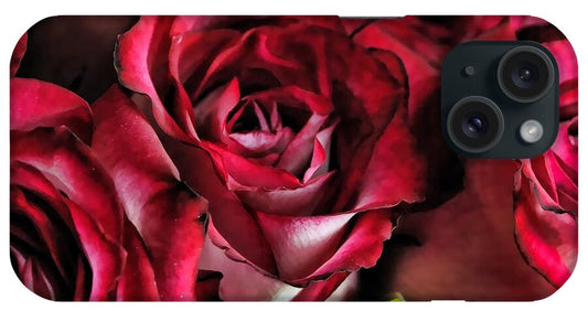 Red and White Rose Bouquet - Phone Case