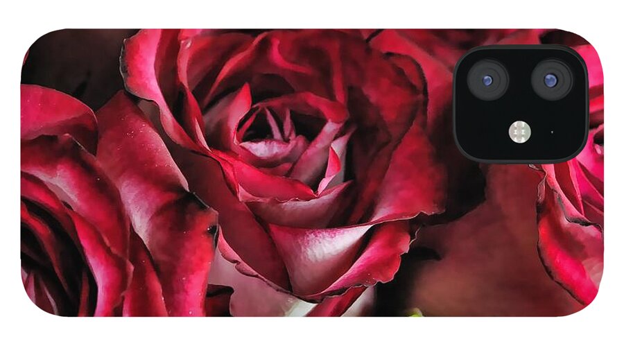 Red and White Rose Bouquet - Phone Case