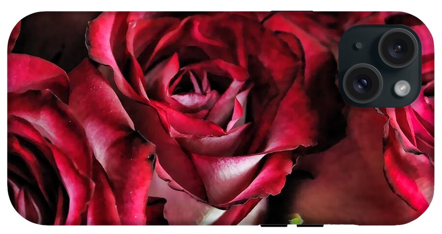 Red and White Rose Bouquet - Phone Case