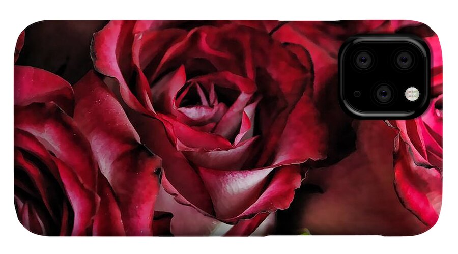 Red and White Rose Bouquet - Phone Case