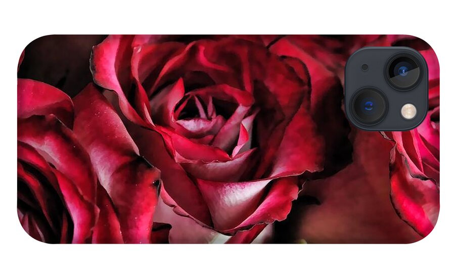 Red and White Rose Bouquet - Phone Case